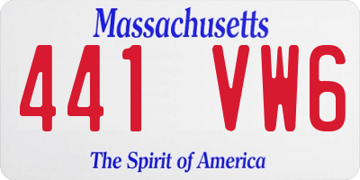MA license plate 441VW6