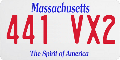 MA license plate 441VX2