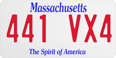 MA license plate 441VX4