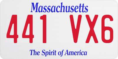 MA license plate 441VX6