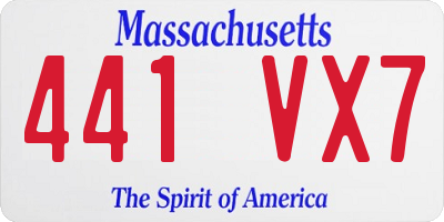 MA license plate 441VX7