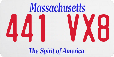 MA license plate 441VX8