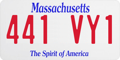 MA license plate 441VY1