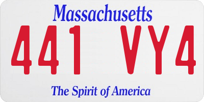 MA license plate 441VY4