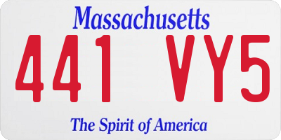 MA license plate 441VY5