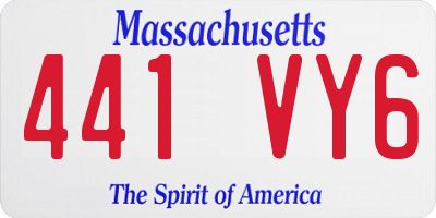 MA license plate 441VY6