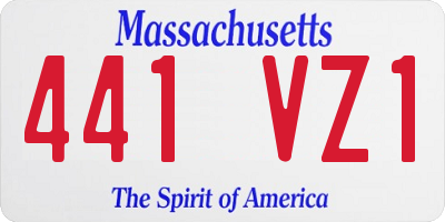 MA license plate 441VZ1