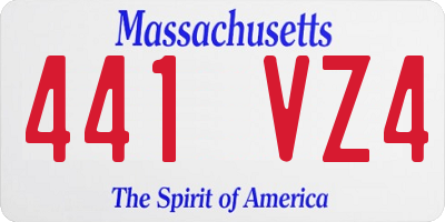 MA license plate 441VZ4