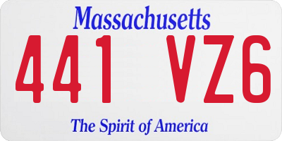 MA license plate 441VZ6