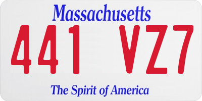 MA license plate 441VZ7