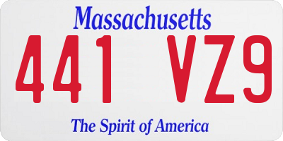MA license plate 441VZ9