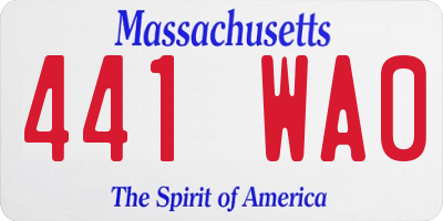 MA license plate 441WA0