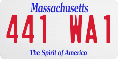 MA license plate 441WA1