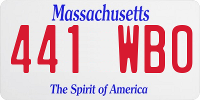 MA license plate 441WB0