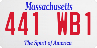 MA license plate 441WB1