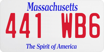 MA license plate 441WB6