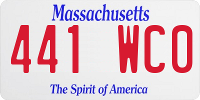 MA license plate 441WC0