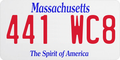 MA license plate 441WC8
