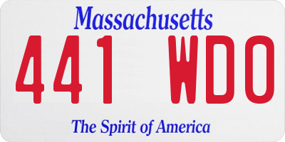 MA license plate 441WD0