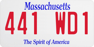 MA license plate 441WD1