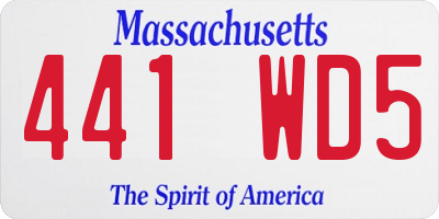 MA license plate 441WD5
