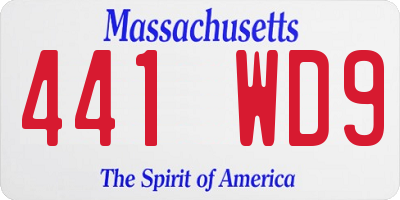 MA license plate 441WD9