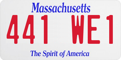 MA license plate 441WE1
