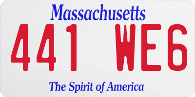 MA license plate 441WE6