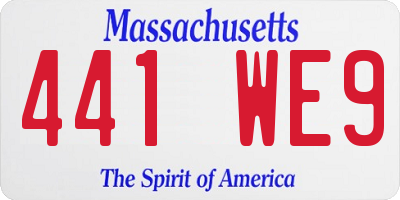 MA license plate 441WE9