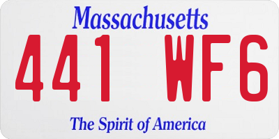 MA license plate 441WF6