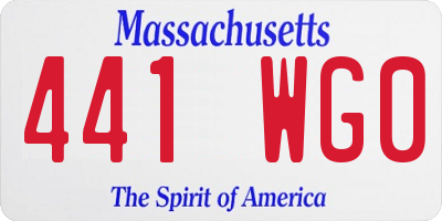 MA license plate 441WG0