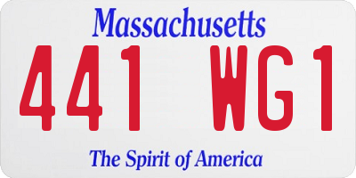 MA license plate 441WG1