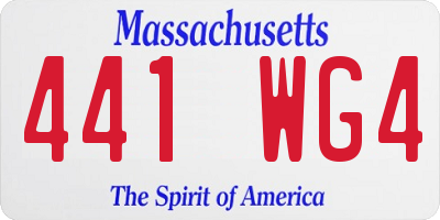 MA license plate 441WG4
