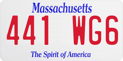 MA license plate 441WG6