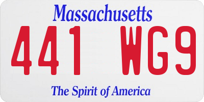 MA license plate 441WG9