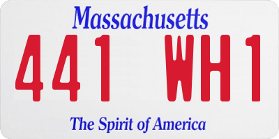 MA license plate 441WH1
