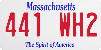 MA license plate 441WH2