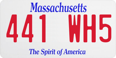 MA license plate 441WH5