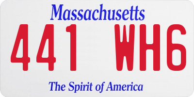 MA license plate 441WH6