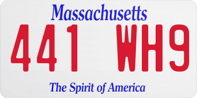 MA license plate 441WH9