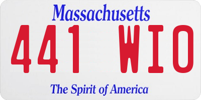 MA license plate 441WI0