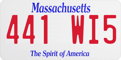 MA license plate 441WI5