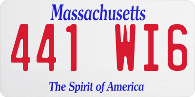 MA license plate 441WI6