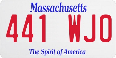 MA license plate 441WJ0