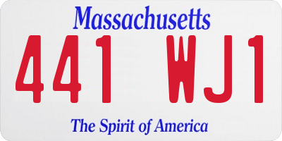 MA license plate 441WJ1