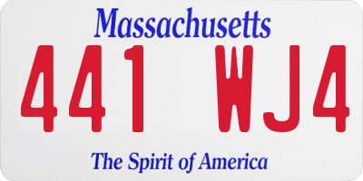 MA license plate 441WJ4