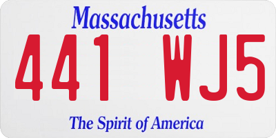 MA license plate 441WJ5