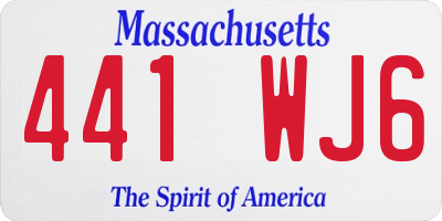 MA license plate 441WJ6