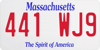 MA license plate 441WJ9