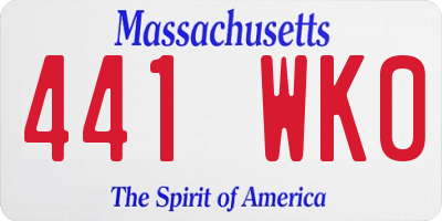 MA license plate 441WK0